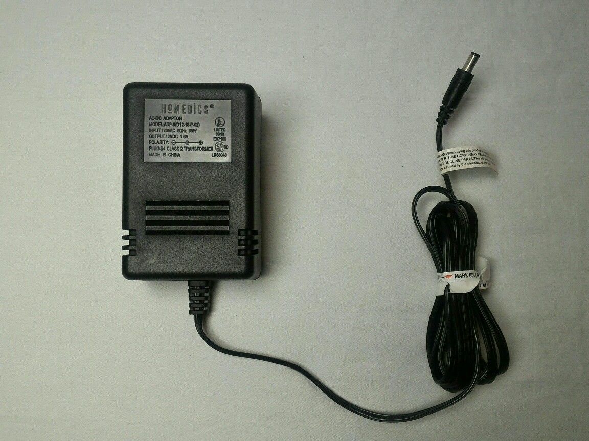 Homedics ADP-8 (D12-16-P-02) 12V DC 1.6A AC / DC Power Supply Adapter Adaptor